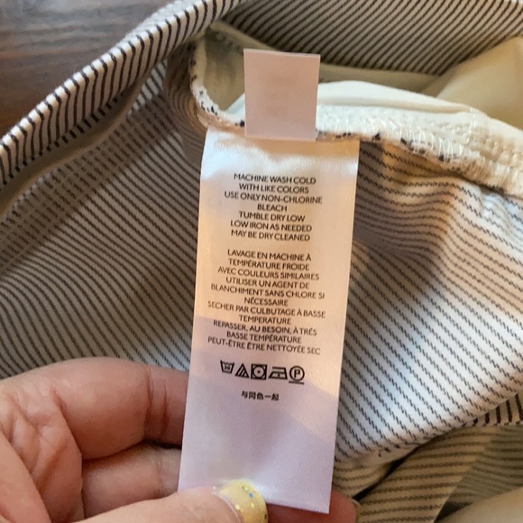 Free People Pinstripe Navy and White Trouser Pants - Picture 6 of 8